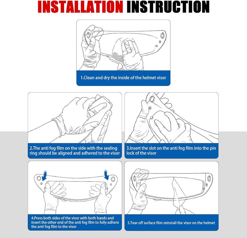 psler C10 Visor with Anti-Fog Film - C10 Tinted Visor HJ-34P Visor Pinlock-Ready Helmet Face Shield for C10 HJ-34P,Anti-Fog Film + Deep Gold Red Visor - Image 2